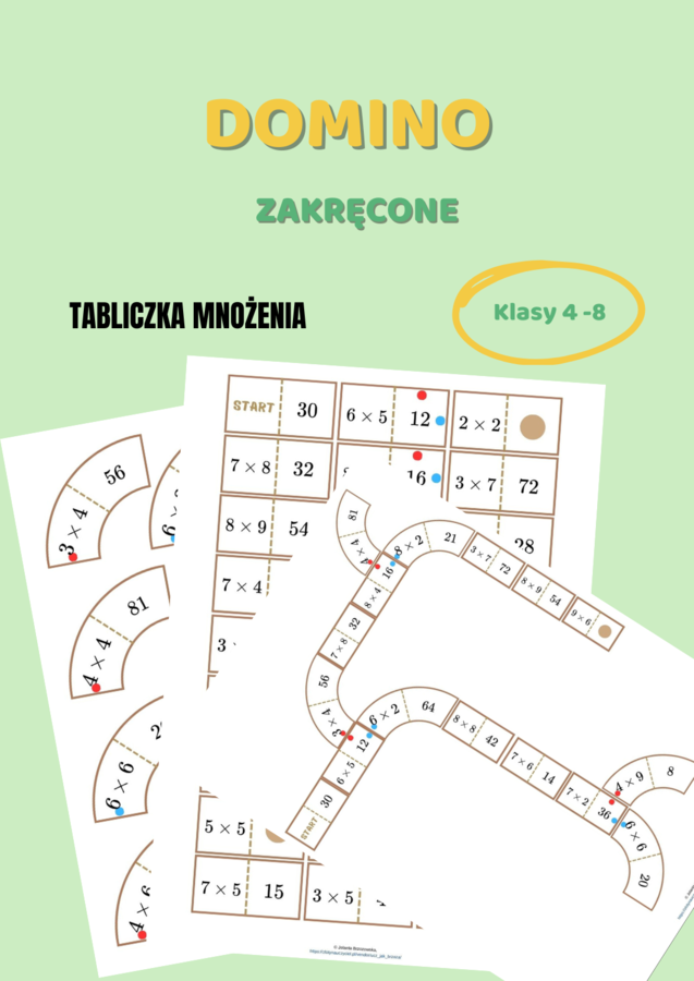 Zakręcone domino, tabliczka mnożenia, Dzień Tabliczki Mnożenia