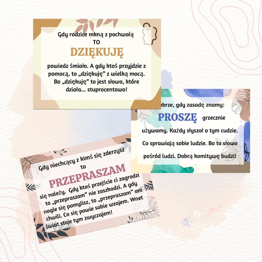 Plakat - przepraszam, proszę, dziękuje
