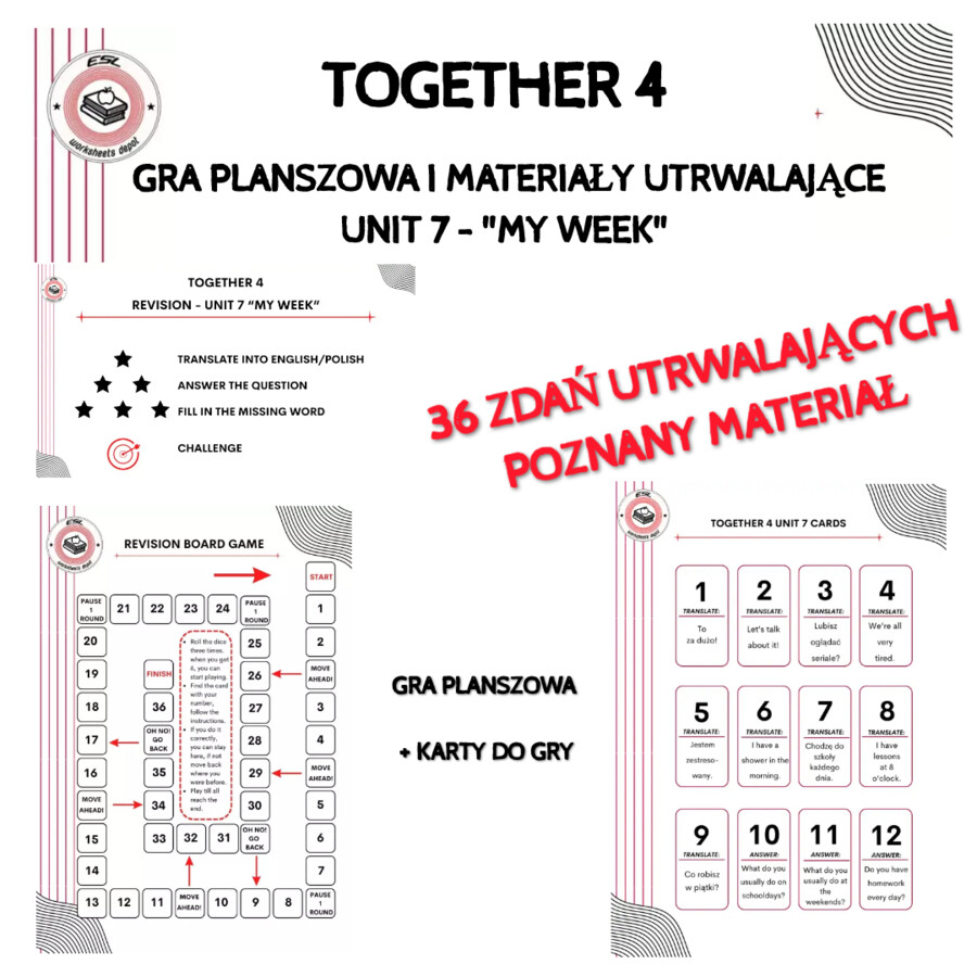 Together 4 - Revision Game Unit 7 - materiały utrwalające