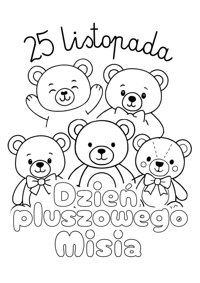 Dzień Pluszowego Misia - wklejka/karta pracy