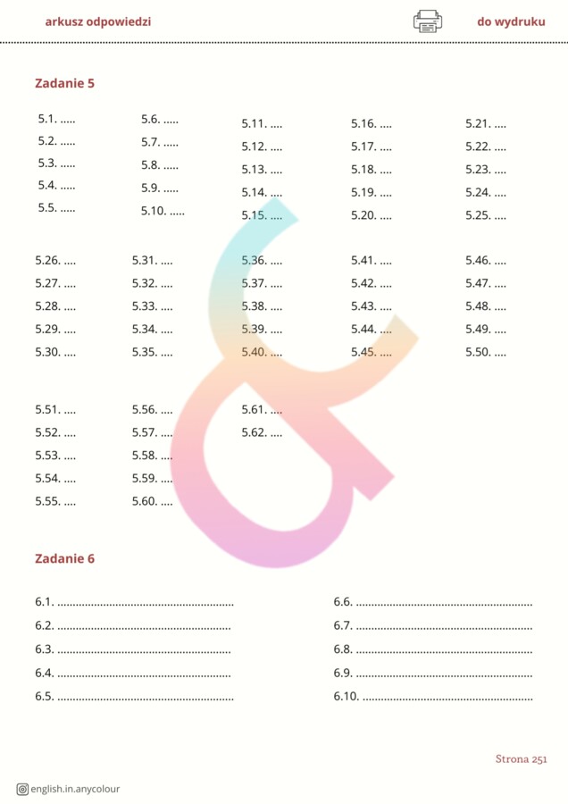 Angielski: Egzamin ósmoklasisty - ponad 600 ćwiczeń do zadań od 5 do 13. Klucz odpowiedzi.