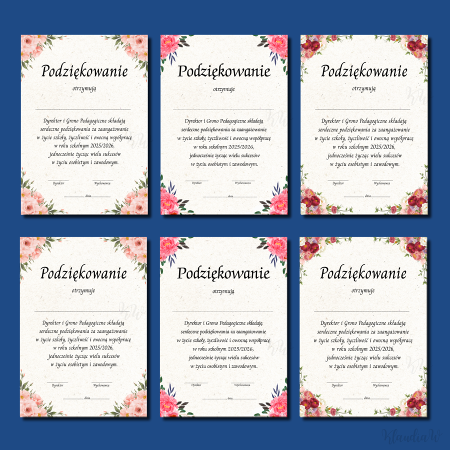 Podziękowania dla Rodziców - szkoła