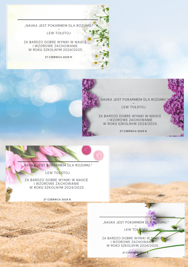 Wklejki do książek - zakończenie roku szkolnego - ZESTAW 10 sztuk