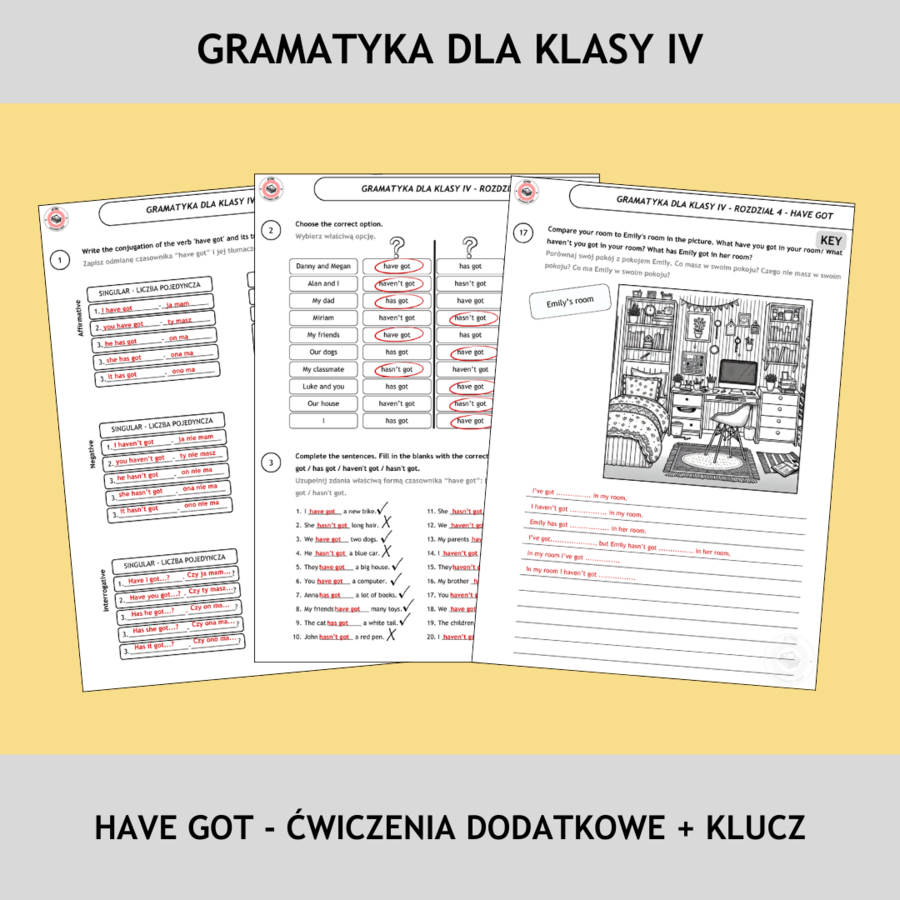 Have got - ćwiczenia gramatyczne (Gramatyka dla klasy IV - rozdział 4)