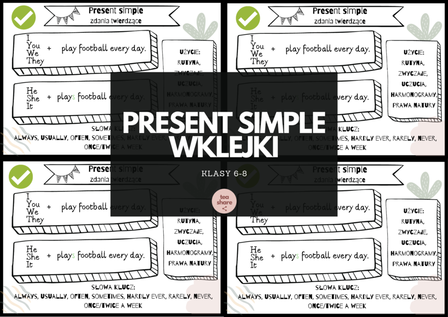 Present simple - wklejki klasy 6-8