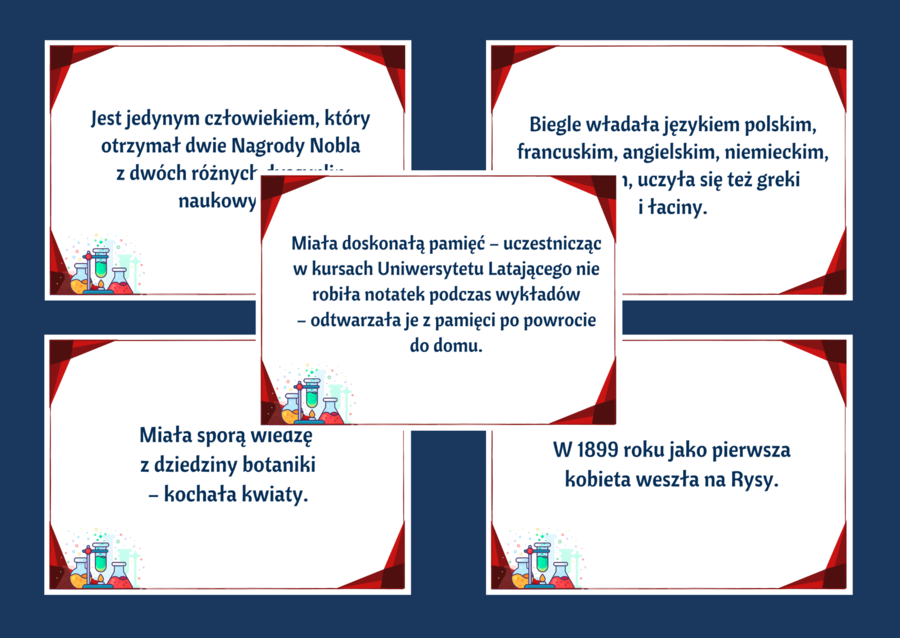 MARIA SKŁODOWSKA – CURIE – gazetka – biblioteka – świetlica – 21 stron – wersja 3