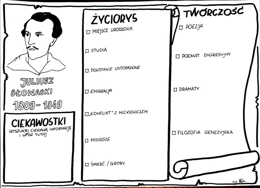 Karta pracy- Juliusz Słowacki