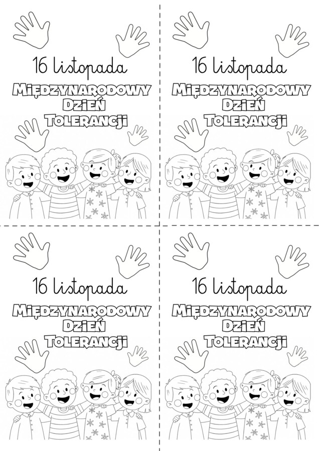 Dzień Tolerancji - karty pracy 1-3