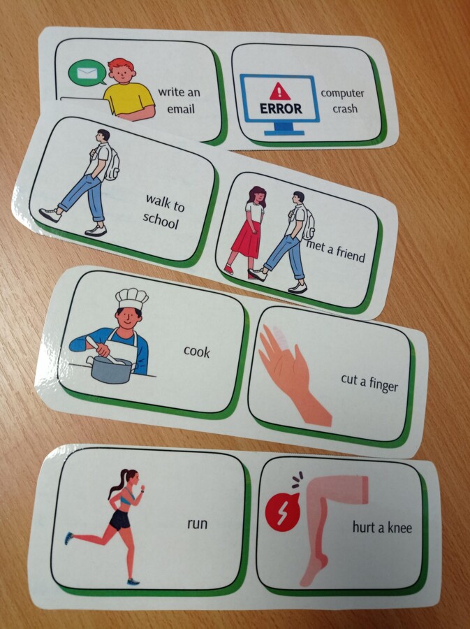 Past Simple Past Continuous obrazki do tworzenia zdań Sentences prompts