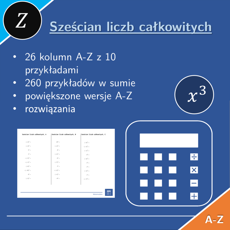 Sześcian liczb całkowitych | matematyka | 26 kolumn