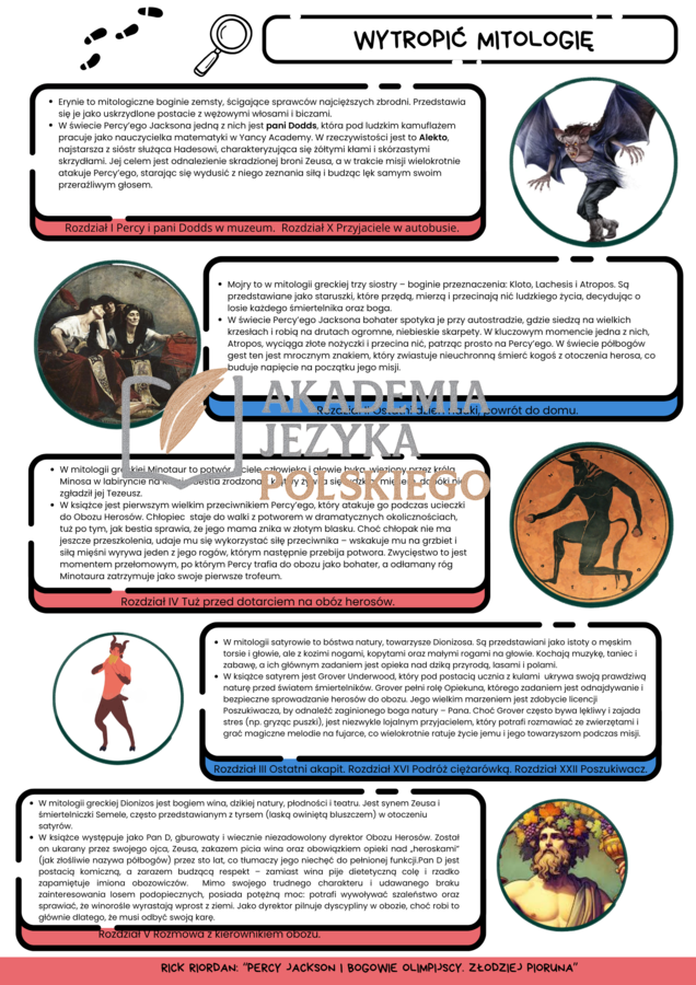 Wytropić Mitologię – gotowe karty pracy do „Złodzieja Pioruna”