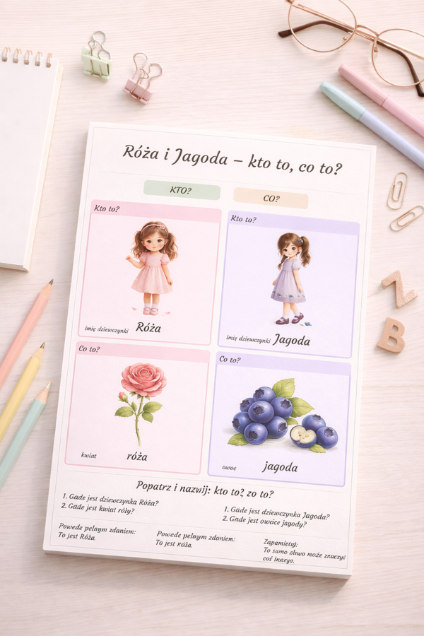 Karta obrazkowa: Róża i Jagoda – kto to, co to?
