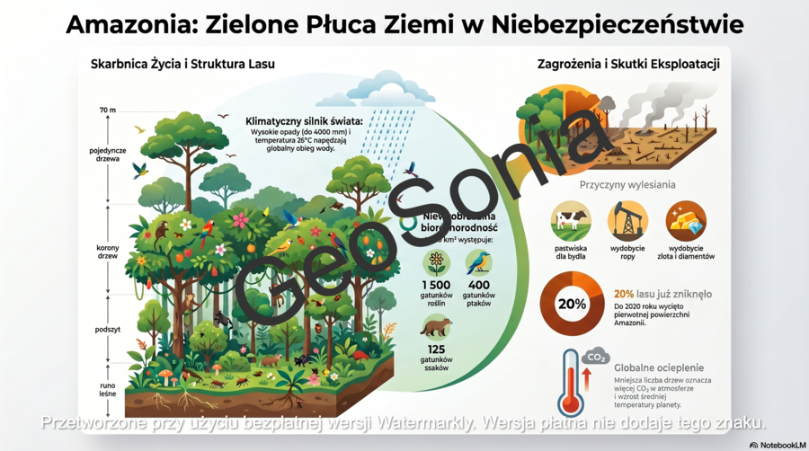 W Amazonii geografia klasa 8 sketchnotka