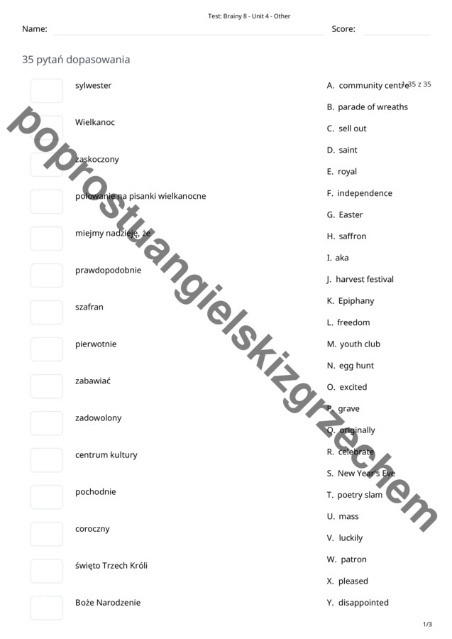 Brainy 8 – Unit 4 – testy