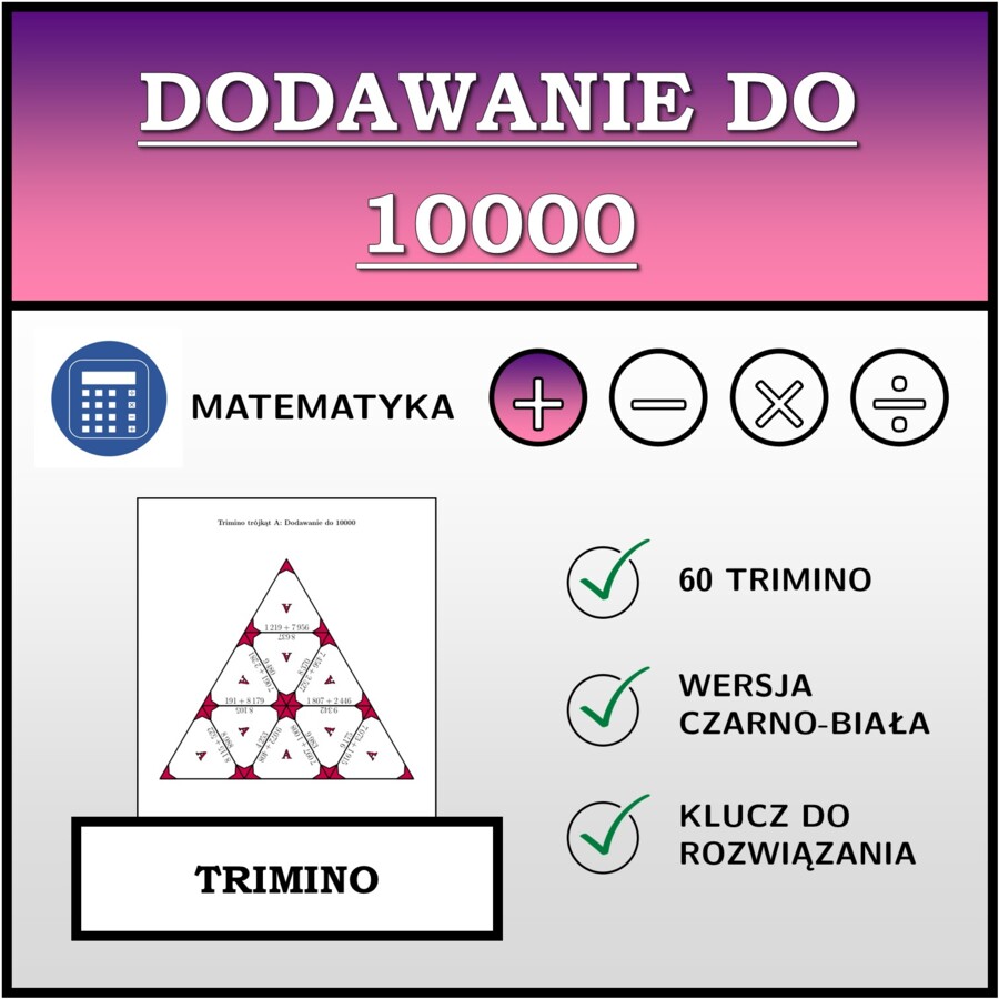 Trimino - Dodawanie do 10000 | matematyka