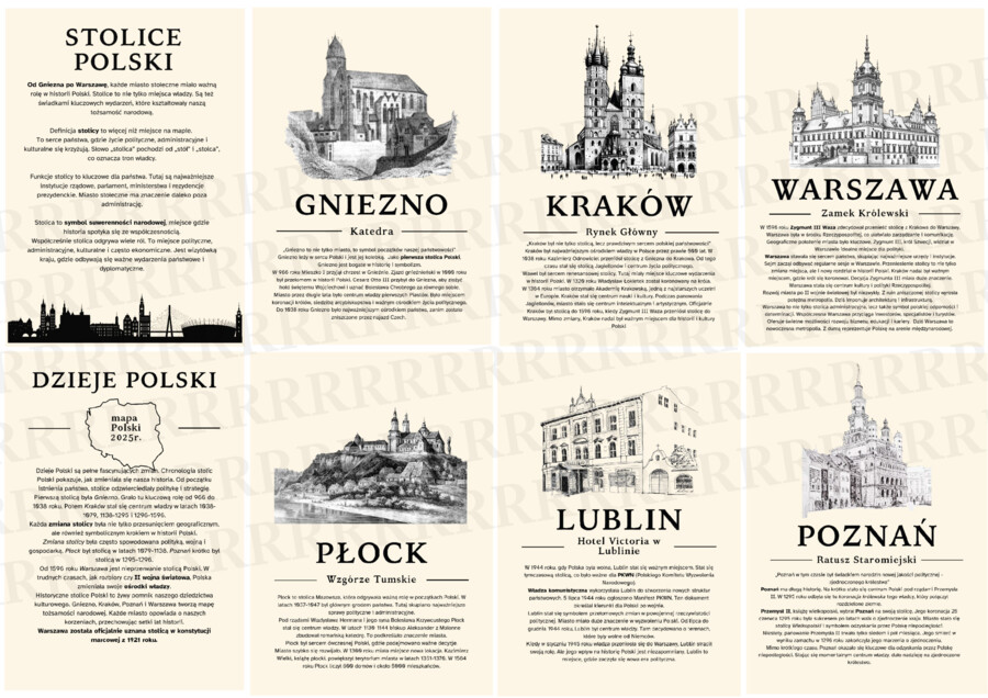 Stolice Polski – historia w pigułce, plakaty