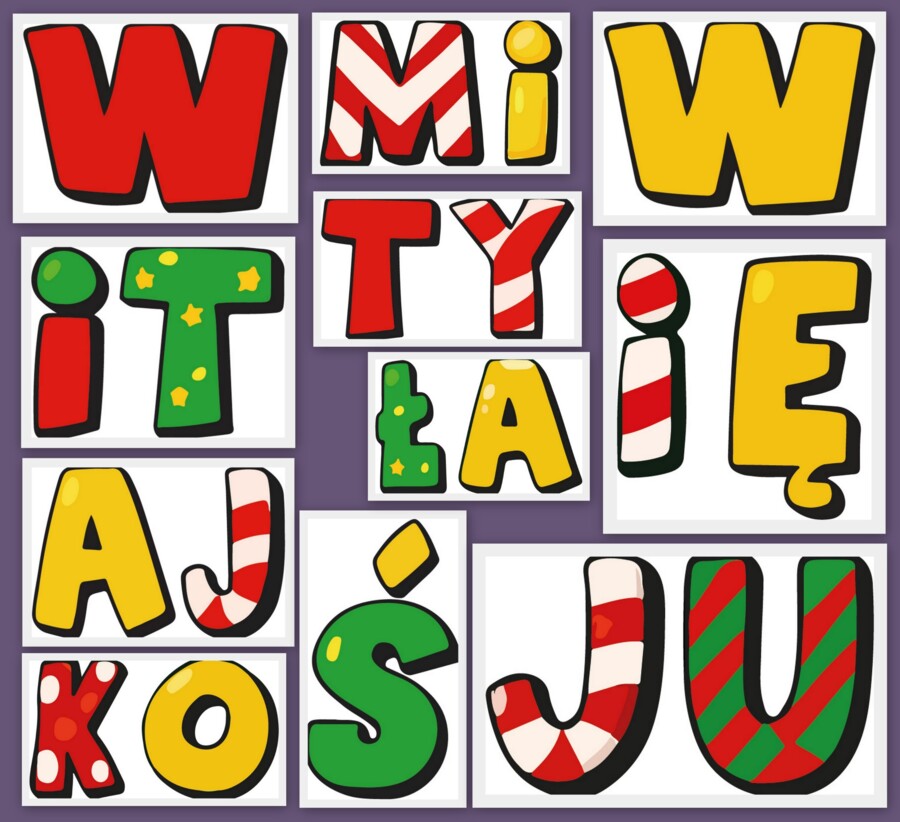 Napis "WITAJ ŚWIĘTY MIKOŁAJU" format pdf i jpg.