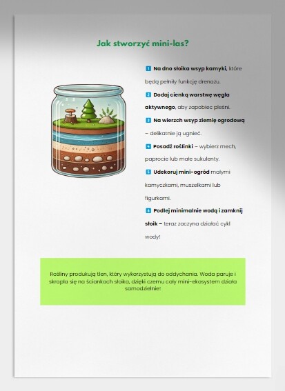 Domowe eksperymenty. Oczyszczanie wody, tworzenie mini-ogrodów w słoiku.