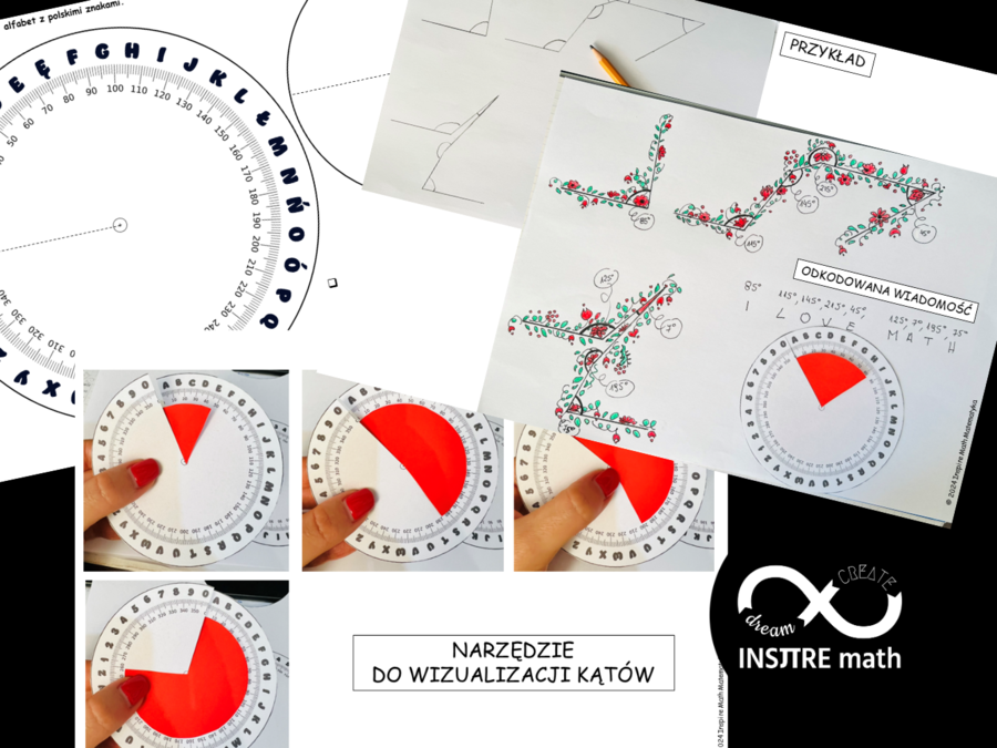 DARMOWY Dekoder szyfru kątowego & narzędzie do wizualizacji kątów. Kąty, mierzenie kątów, rysowanie kątów.