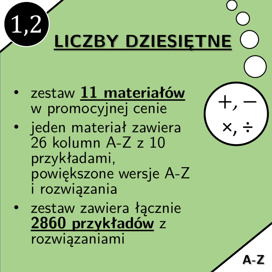Liczby dziesiętne | matematyka | zestaw promocyjny