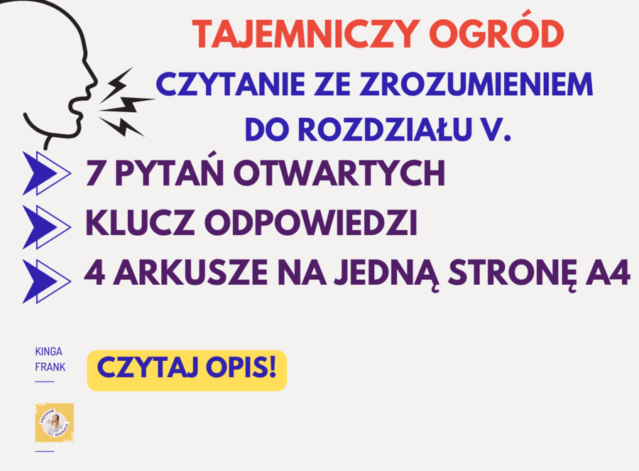 📖🌳Tajemniczy ogród. Rozdział V – czytanie ze zrozumieniem + klucz odpowiedzi!