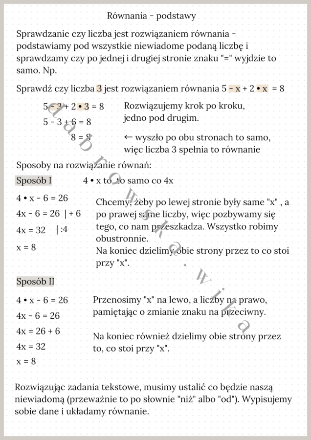 Równania - podstawy