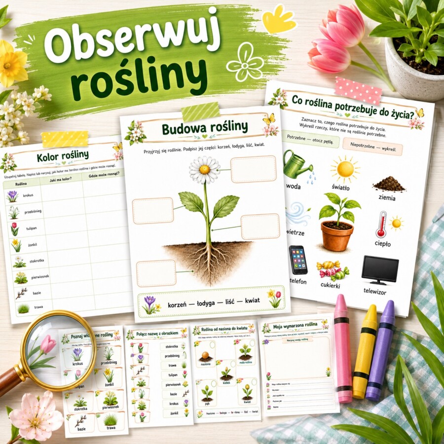Wiosenne rośliny - poznaję i nazywam