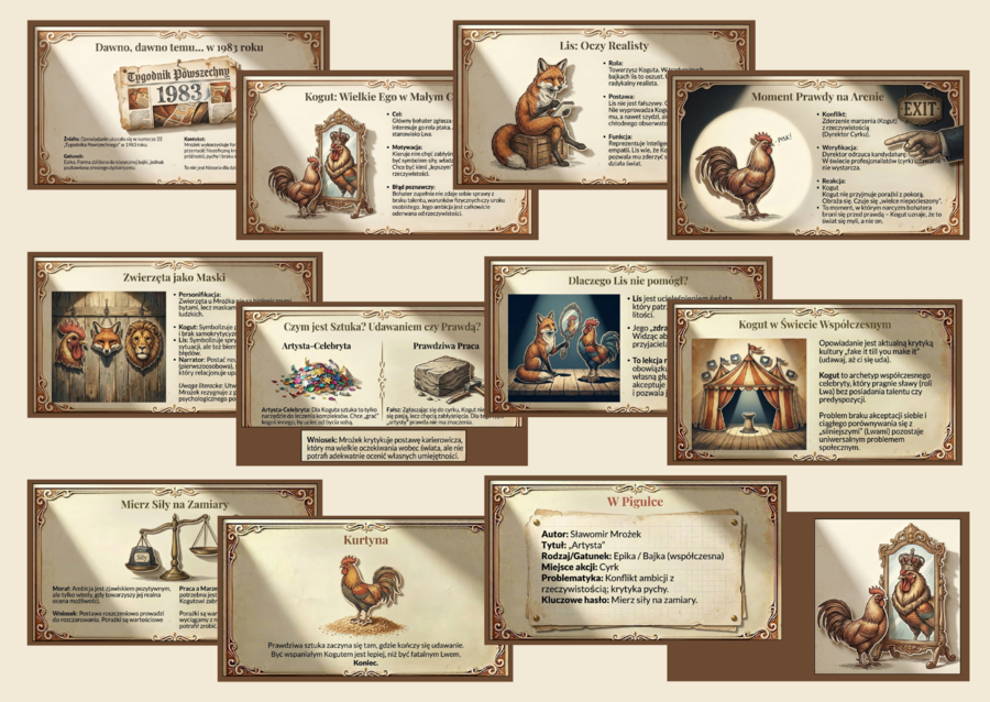 🐓ARTYSTA – Sławomir Mrożek -  Prezentacja multimedialna – 13 slajdów