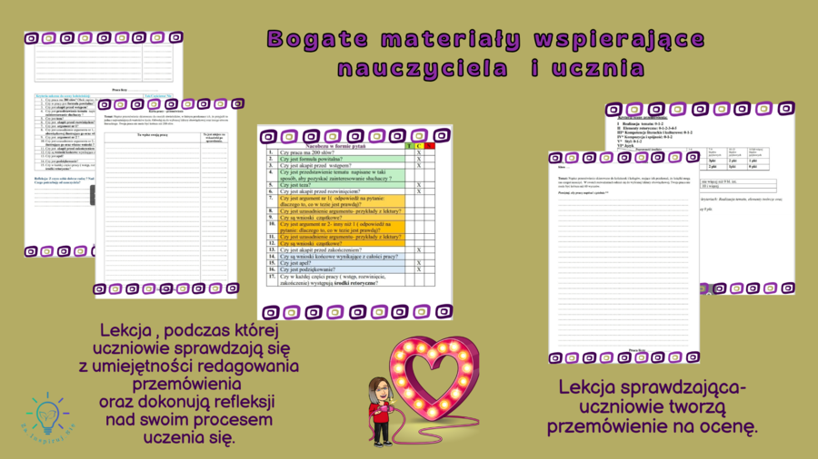 Przemówienie w szkole podstawowej karty pracy, scenariusz lekcji