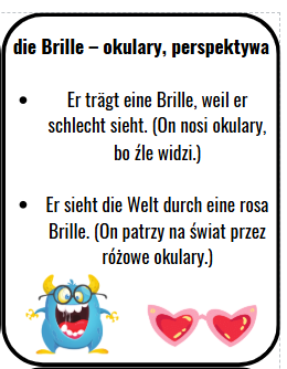 "Jeden wyraz - wiele znaczeń" - nauka słów w kontekście - j. niemiecki - wklejki z j. niemieckiego - E8, Matura, Rozwijanie słownictwa