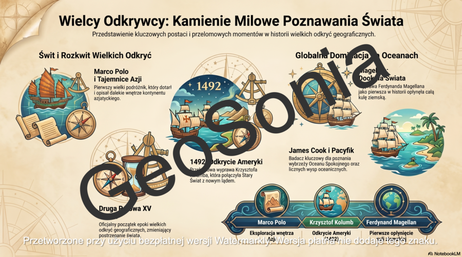 Pierwsze podróże geograficzne geografia klas 5 sketchnotka