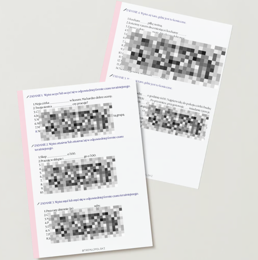 Czasowniki zwrotne (się) zadania gramatyczne 📚📝 poziom A1-A2 🖊️