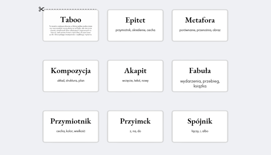 POWTÓRKA DO EGZAMINU -TABOO - JĘZYK POLSKI