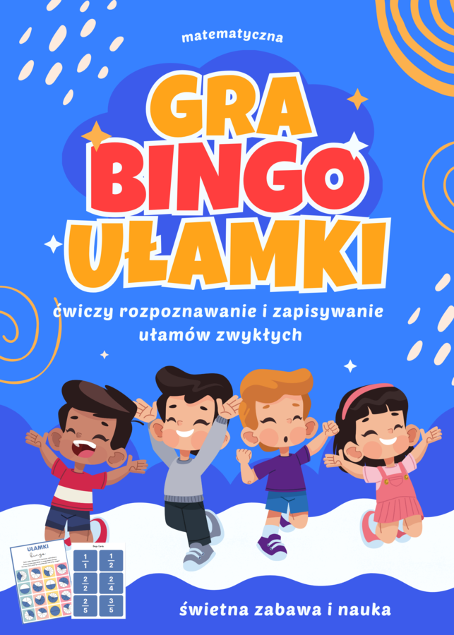 🎯 Matematyczna gra BINGO – Ułamki zwykłe🍀