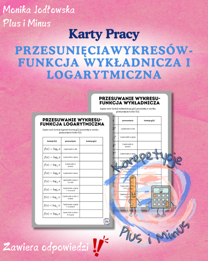 Karty pracy - Przesunięcia wykresów funkcji wykładniczej i logarytmicznej
