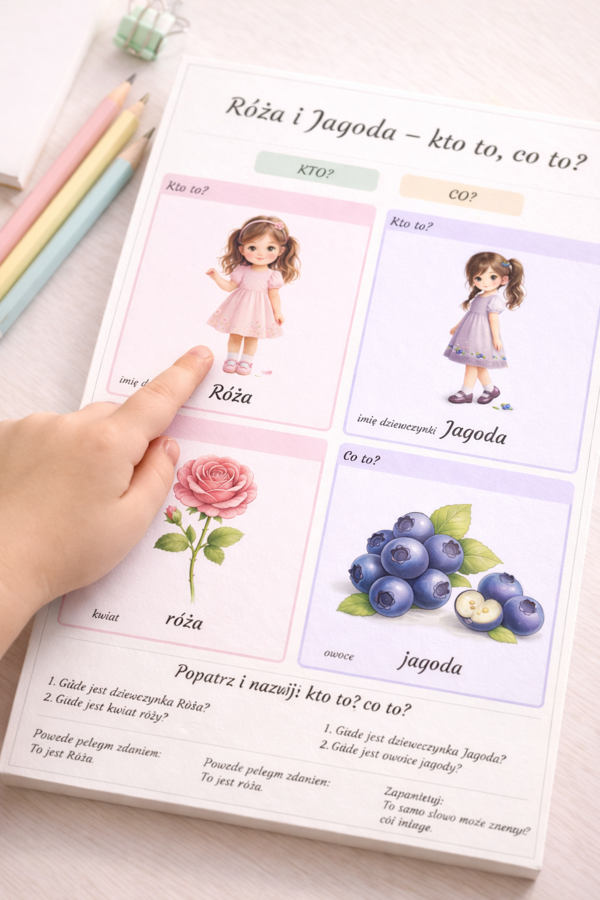 Karta obrazkowa: Róża i Jagoda – kto to, co to?