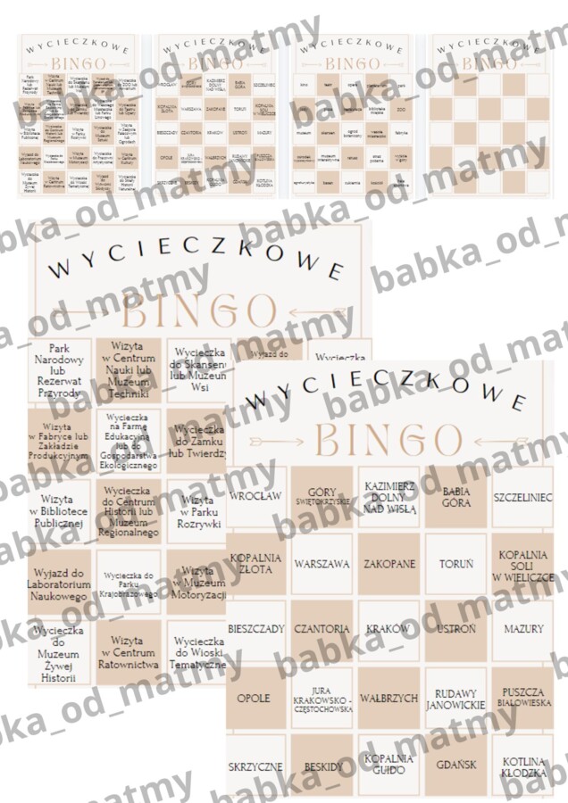 WYCIECZKOWE BINGO - całoroczna zabawa dla całej klasy!