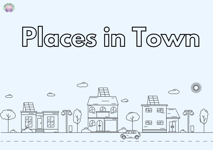 🏙️ Places in Town – dopasuj i ucz się (32 strony)