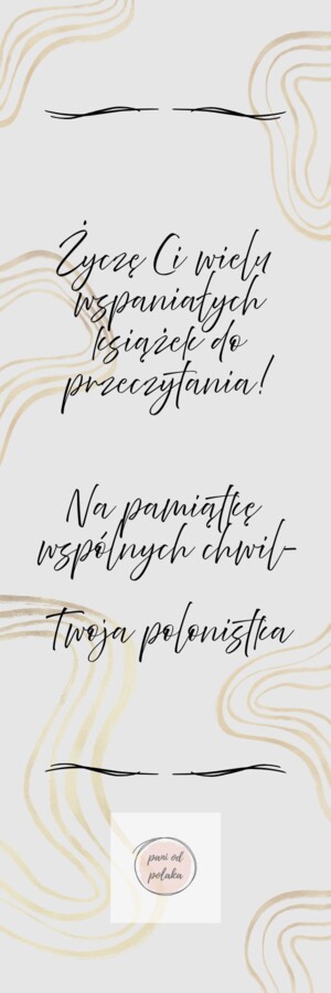 Zakładka do książki, upominek na koniec roku