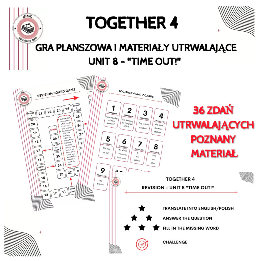 Together 4 - Revision Game Unit 8 - materiały utrwalające