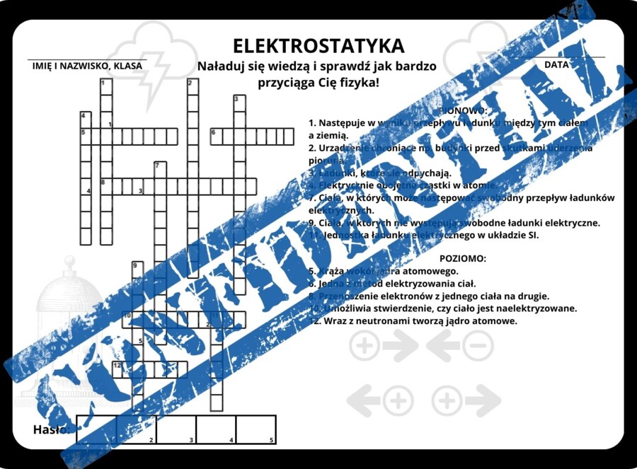 Elektrostatyka - krzyżówka