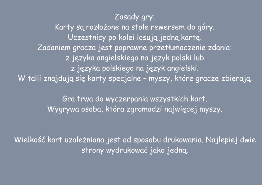 Gra językowa dla dzieci – karty do nauki angielskiego