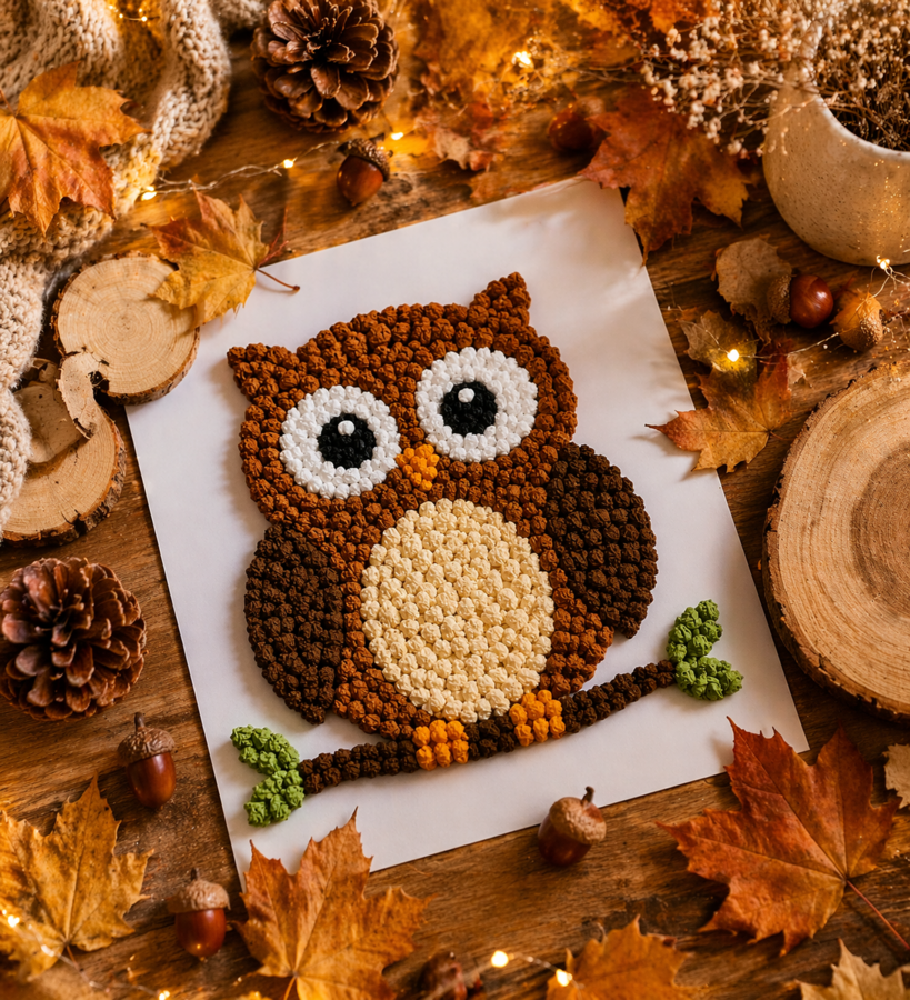 Naklej sowę – praca sensoryczna