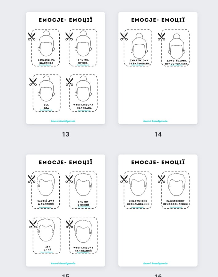 Emocje - język polski + język ukraiński