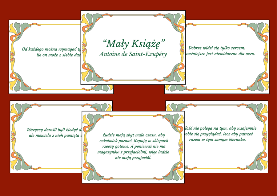 "MAŁY KSIĄŻĘ" – CYTATY – gazetka – 14 stron – wersja 1