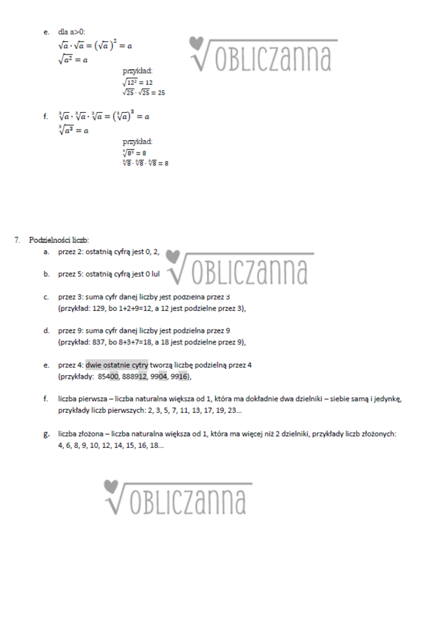 Wzory matematyczne na E8