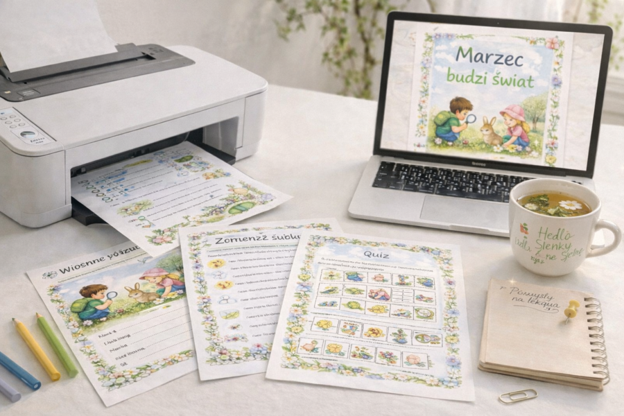 Marzec budzi świat. Karty pracy o zjawiskach wiosennych