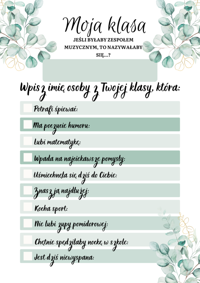 Moja klasa - bezpłatny materiał na godzinę wychowawczą