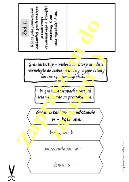Lapbook Graniastosłupy - propozycja materiałów.