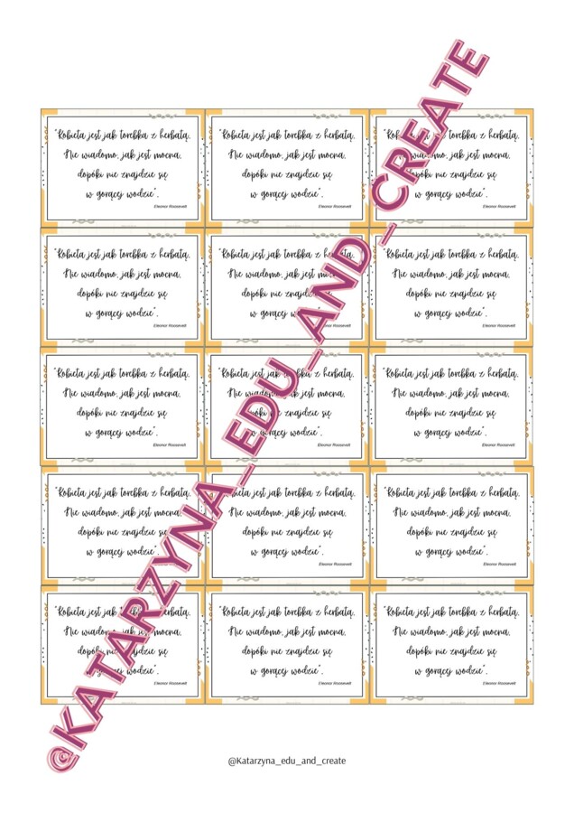 Kupony z cytatami - Dzień Kobiet